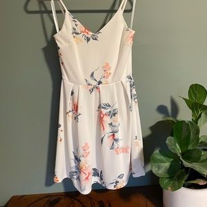 White Floral Mini Dress